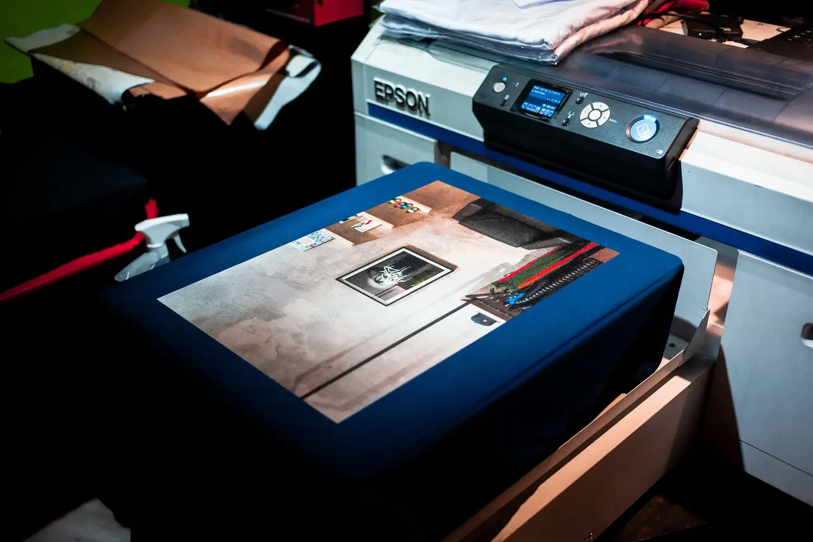 Professional custom printing process in action